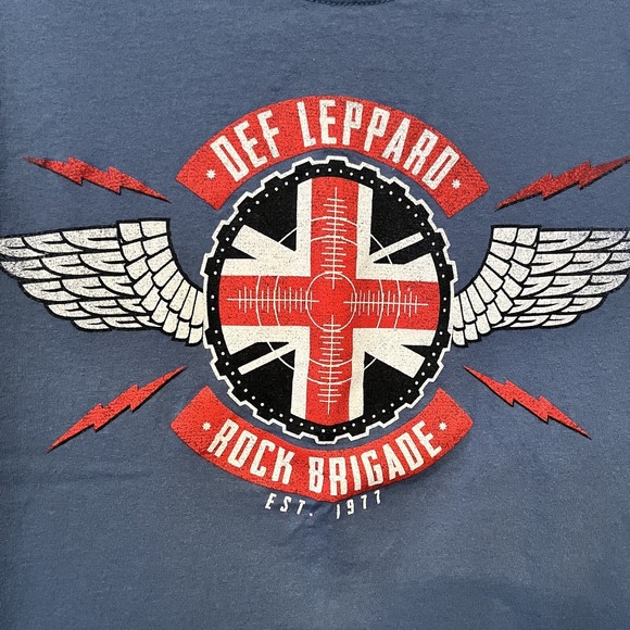Def Leppard TShirt Adult Small Blue Rock Brigade Tour 2019 Music Concert Groupie - Picture 4 of 10